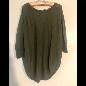 Express olive green sweater with cross cross back